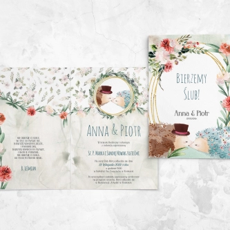 Zaproszenia ślubne Animals - Składane Motyw 2