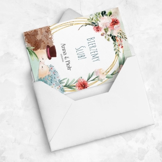 Oryginalne zaproszenie Animals z&nbsp;białą kopertą