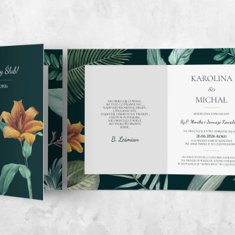 Zaproszenia ślubne Exotic - Składane motyw 4