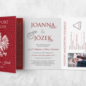 Zaproszenia ślubne Paszport - Składane motyw 2