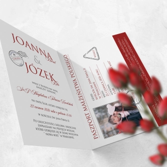 Zaproszenia ślubne Paszport - Składane motyw 2