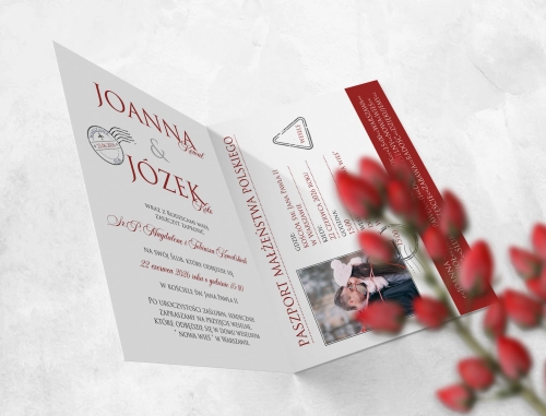 Zaproszenia ślubne Paszport - Składane motyw 2