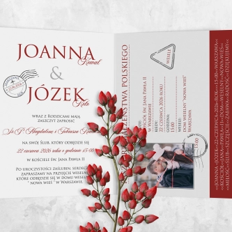 Zaproszenia ślubne Paszport - Składane motyw 2