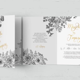 Zaproszenia ślubne Adore - Składane Motyw 2