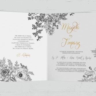 Zaproszenia ślubne Adore - Składane Motyw 2