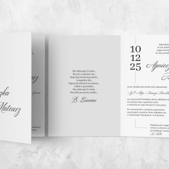 Zaproszenia ślubne Minimalistyczne - Składane Motyw 4
