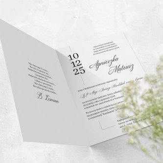 Zaproszenia ślubne Minimalistyczne - Składane Motyw 4