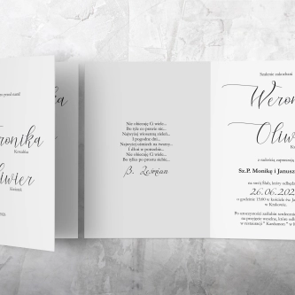 Zaproszenia ślubne Minimalistyczne - Składane Motyw 1