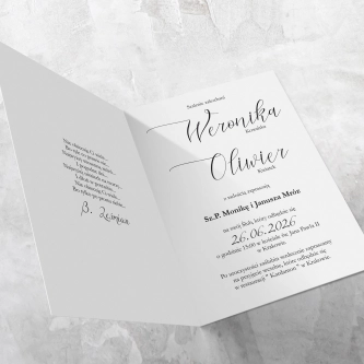 Zaproszenia ślubne Minimalistyczne - Składane Motyw 1