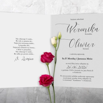 Zaproszenia ślubne Minimalistyczne - Składane Motyw 1