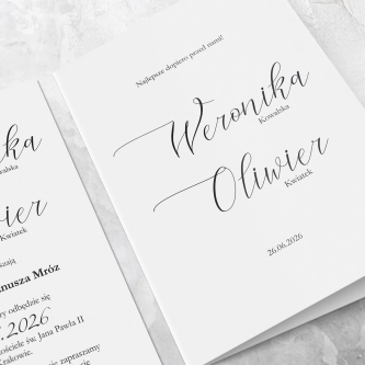 Zaproszenia ślubne Minimalistyczne - Składane Motyw 1