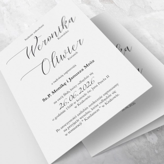 Zaproszenia ślubne Minimalistyczne - Składane Motyw 1
