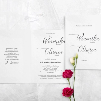 Zaproszenia ślubne Minimalistyczne - Składane Motyw 1