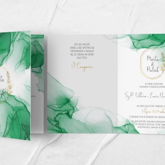 Zaproszenia ślubne Glamour Ink - Składane Motyw 6