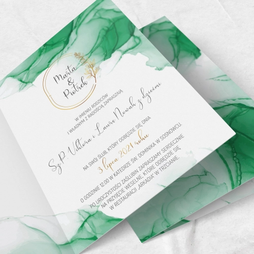 Zaproszenia ślubne Glamour Ink - Składane Motyw 6