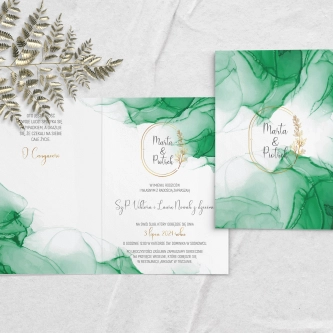 Zaproszenia ślubne Glamour Ink - Składane Motyw 6