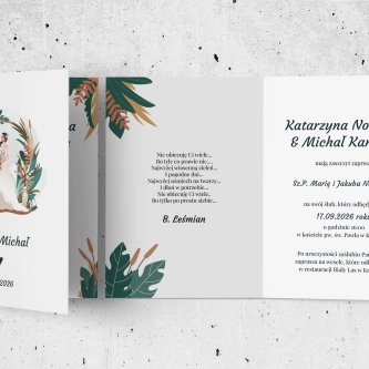 Zaproszenia ślubne Boho wedding - Składane motyw 1