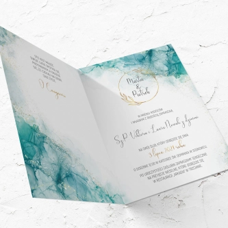 Zaproszenia ślubne Glamour Ink - Składane Motyw 3