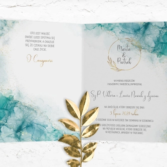Zaproszenia ślubne Glamour Ink - Składane Motyw 3