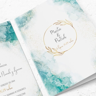 Zaproszenia ślubne Glamour Ink - Składane Motyw 3