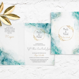 Zaproszenia ślubne Glamour Ink - Składane Motyw 3