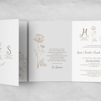 Zaproszenia ślubne Fiori - Składane Motyw 2