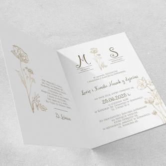 Zaproszenia ślubne Fiori - Składane Motyw 2
