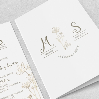 Zaproszenia ślubne Fiori - Składane Motyw 2