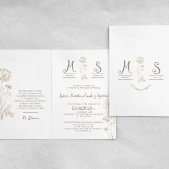 Zaproszenia ślubne Fiori - Składane Motyw 2