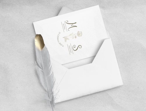 Eleganckie zaproszenie Fiori z białą kopertą