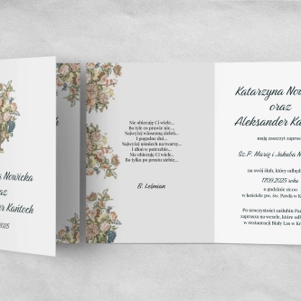 Zaproszenia ślubne Rustic Summer - Składane motyw 1