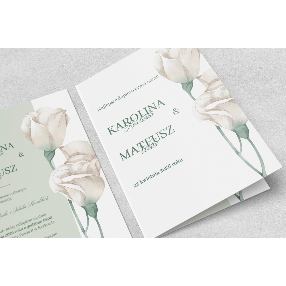 Zaproszenia ślubne Color Line- Składane motyw 2