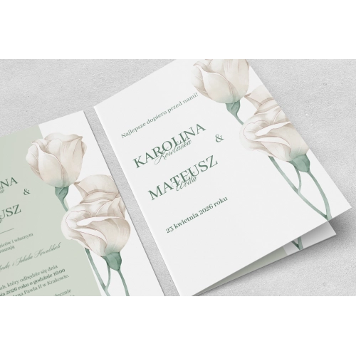 Zaproszenia ślubne Color Line- Składane motyw 2
