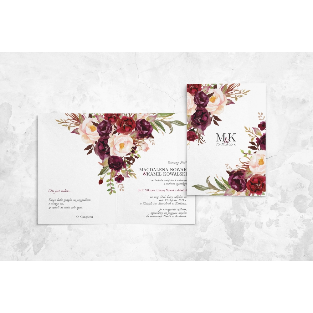 Zaproszenia ślubne Fabello - Składane Motyw 2