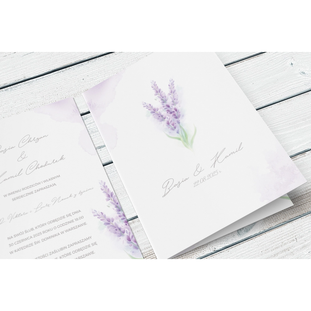 Zaproszenia ślubne Lili - Składane Motyw 1