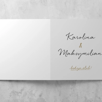 Zaproszenia ślubne Kwadratowe Składane Golden Elegance - Motyw 1