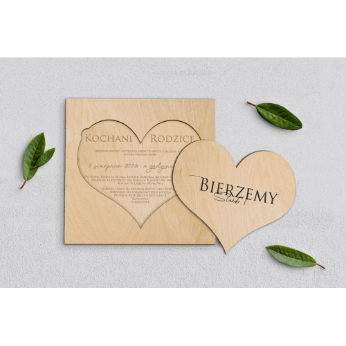 Drewniane Zaproszenie dla Rodziców - Minimalistyczne - Motyw 2