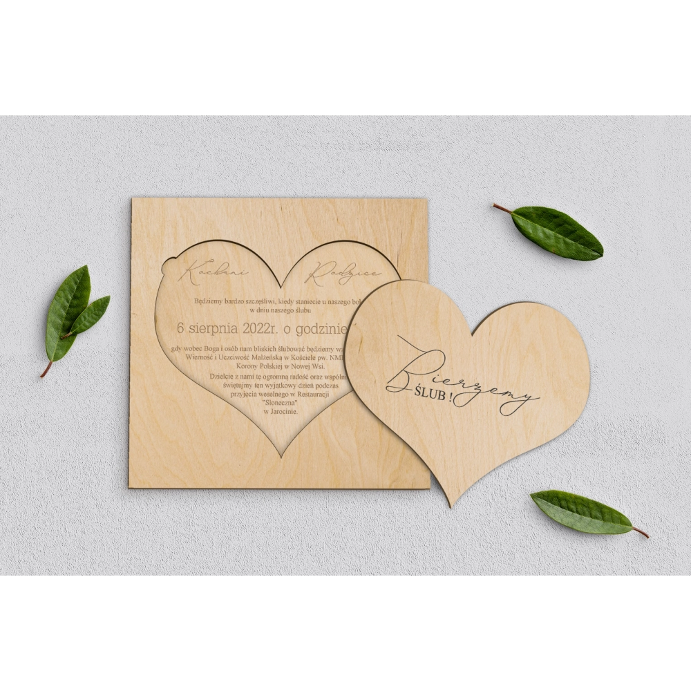 Drewniane Zaproszenie dla Rodziców - Minimalistyczne - Motyw 3