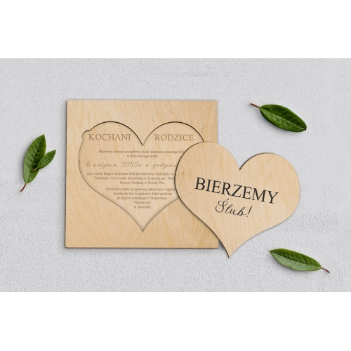 Drewniane Zaproszenie dla Rodziców - Minimalistyczne - Motyw 6