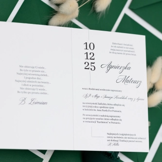 Zaproszenia ślubne Minimalistyczne - Składane Motyw 4
