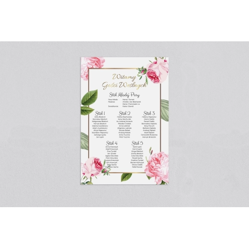 Plan stołów weselnych Dream - Motyw 2