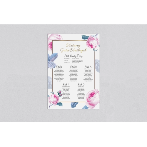 Plan stołów weselnych Dream - Motyw 3