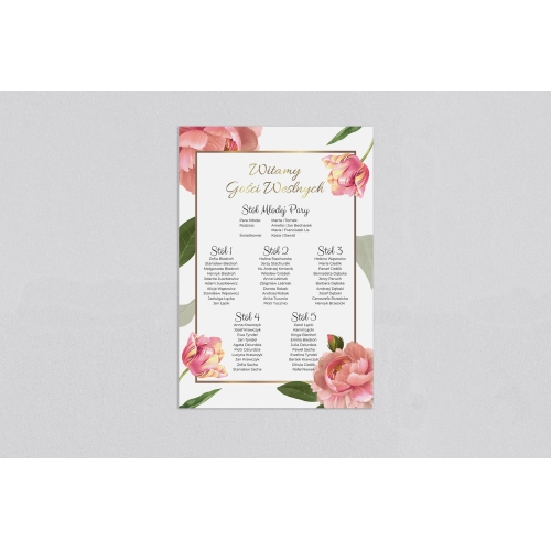 Plan stołów weselnych Dream - Motyw 6