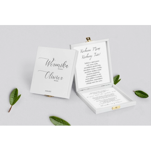 Zaproszenie dla Rodziców - białe Minimalistyczne Motyw 1