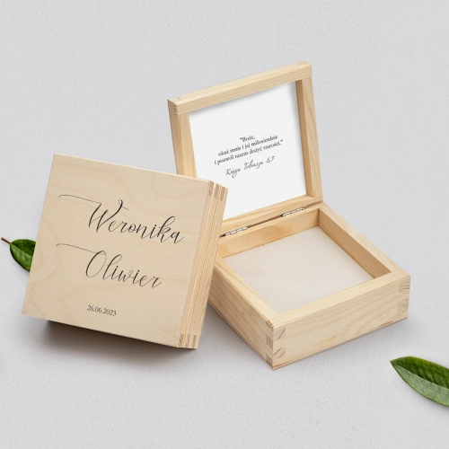 Pudełko na obrączki naturalne - Minimalistyczne Motyw 1