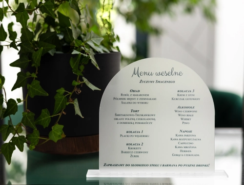 Akrylowe Menu - półokrągłe