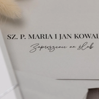 Minimalistyczne Zaproszenia w&nbsp;szarym kolorze z&nbsp;dodatkową wkładką