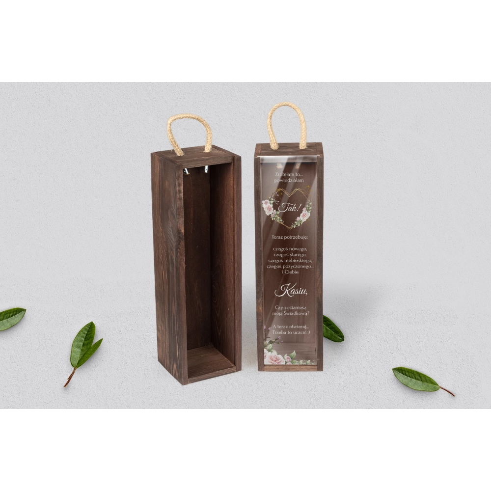 Prośba o Świadkowanie - SNW Akryl brązowa Złote Serca