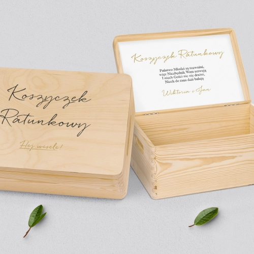 Koszyczek ratunkowy weselny naturalny - Golden Elegance