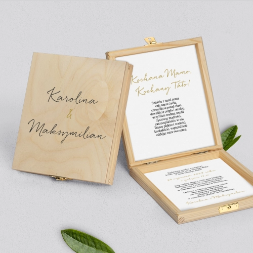 Zaproszenie dla Rodziców - naturalne Golden Elegance